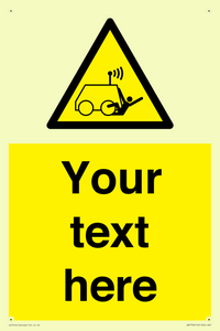 Custom warning run over by operator controlled machine